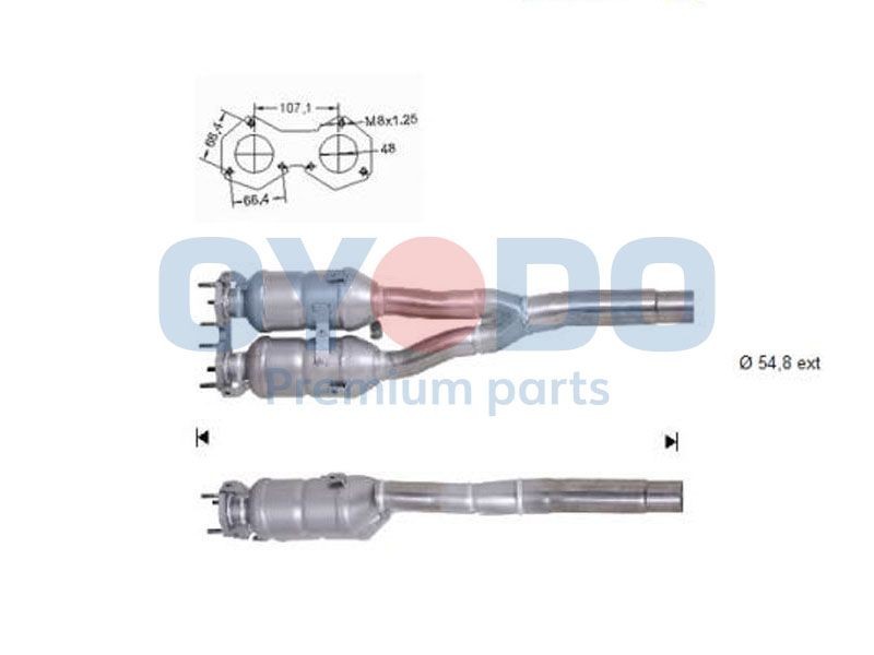 Oyodo Catalytic converter Article number: 10N0144-OYO cheaply