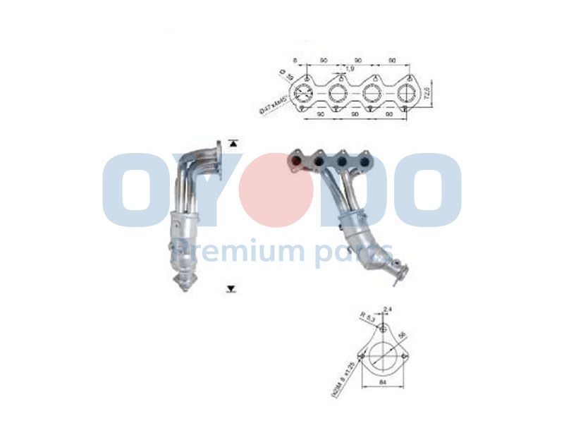 Oyodo Catalytic converter Article number: 10N0153-OYO cheaply
