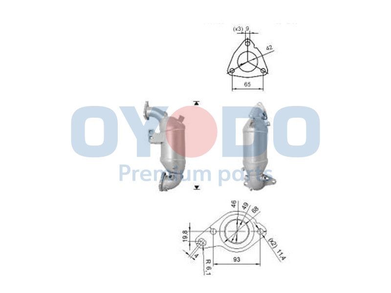 Oyodo Catalytic converter Article number: 20N0121-OYO cheaply
