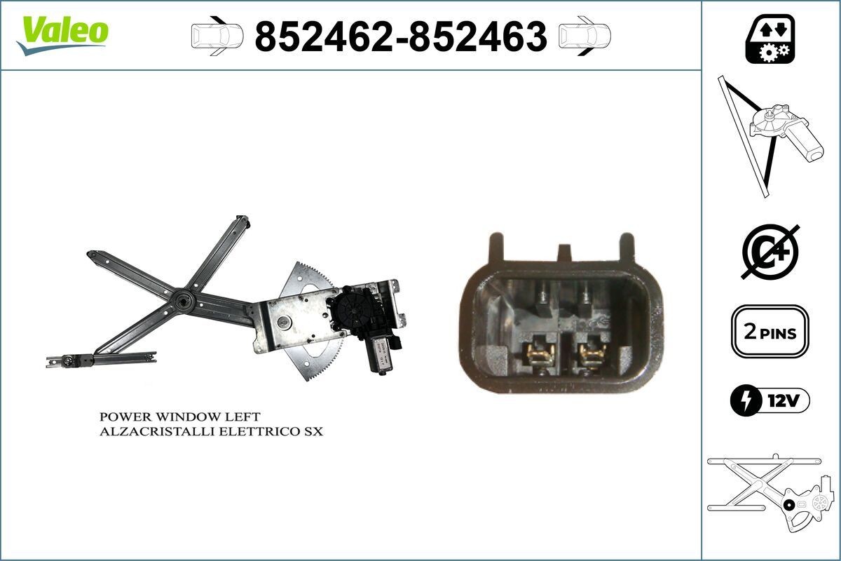 VALEO Window regulator Article number: 852462 cheaply