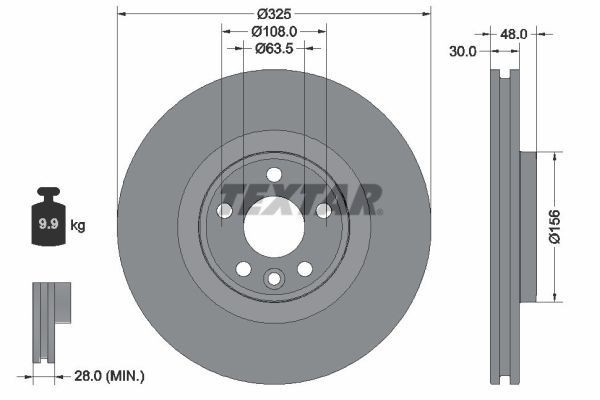 TEXTAR Brake disc Article number: 92348805 cheaply