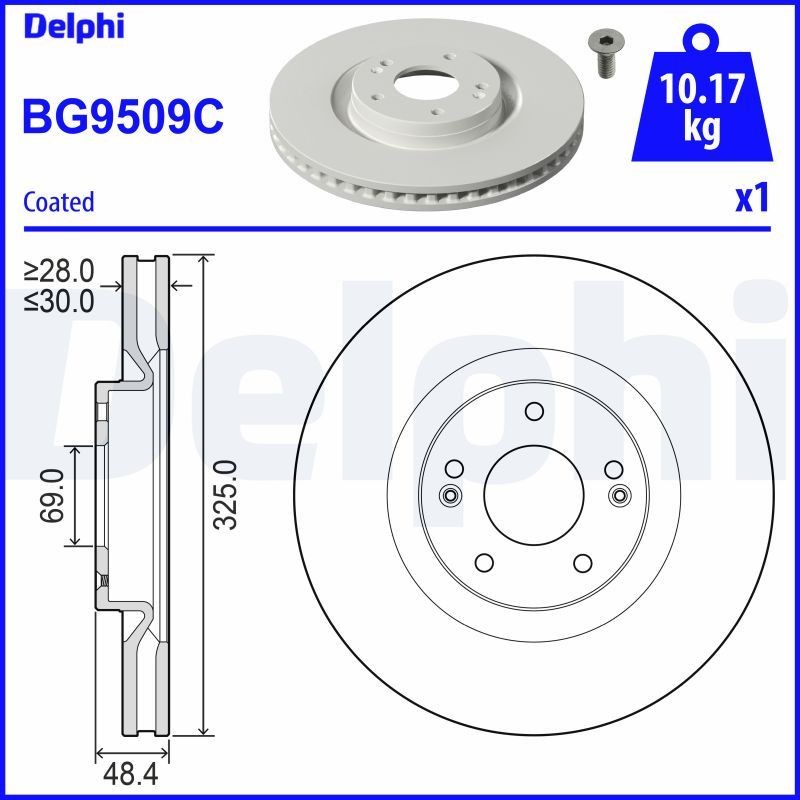 DELPHI Brake disc Article number: BG9509C cheaply