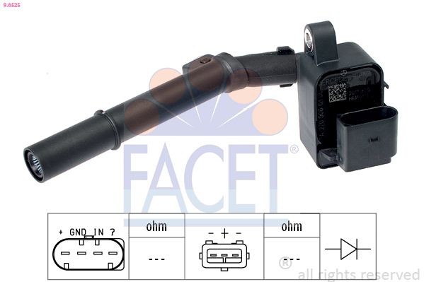 FACET Ignition coil Article number: 9.6525 cheaply