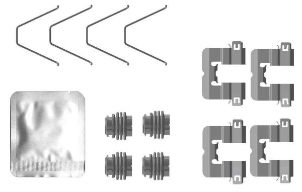 HELLA 8DZ 355 207-221 Lisakomplekt, ketaspiduriklotsid i30 1.4 MPI 100 HP Bensiin