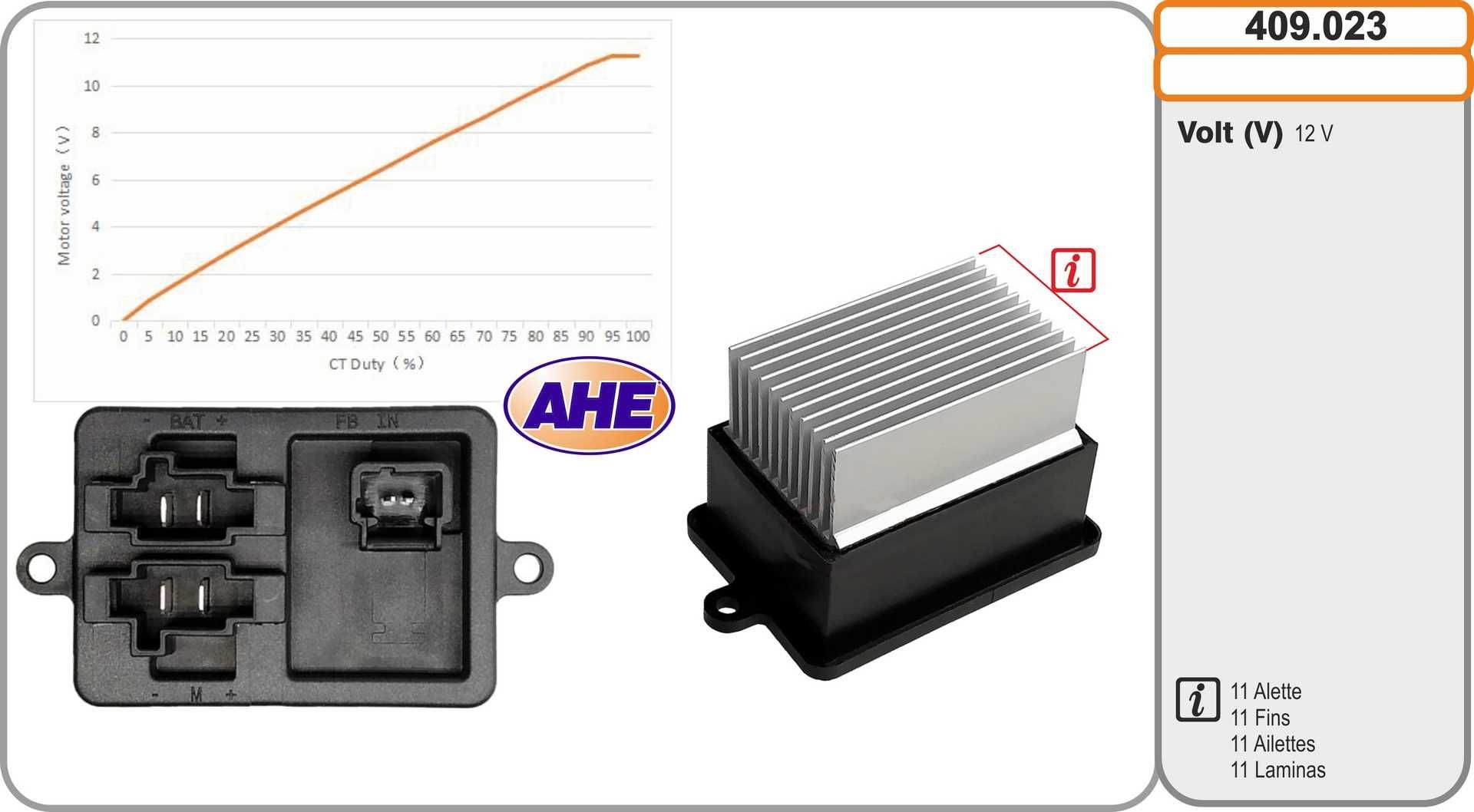 AHE Pre-resistor, electro motor radiator fan Article number: 409.023 cheaply
