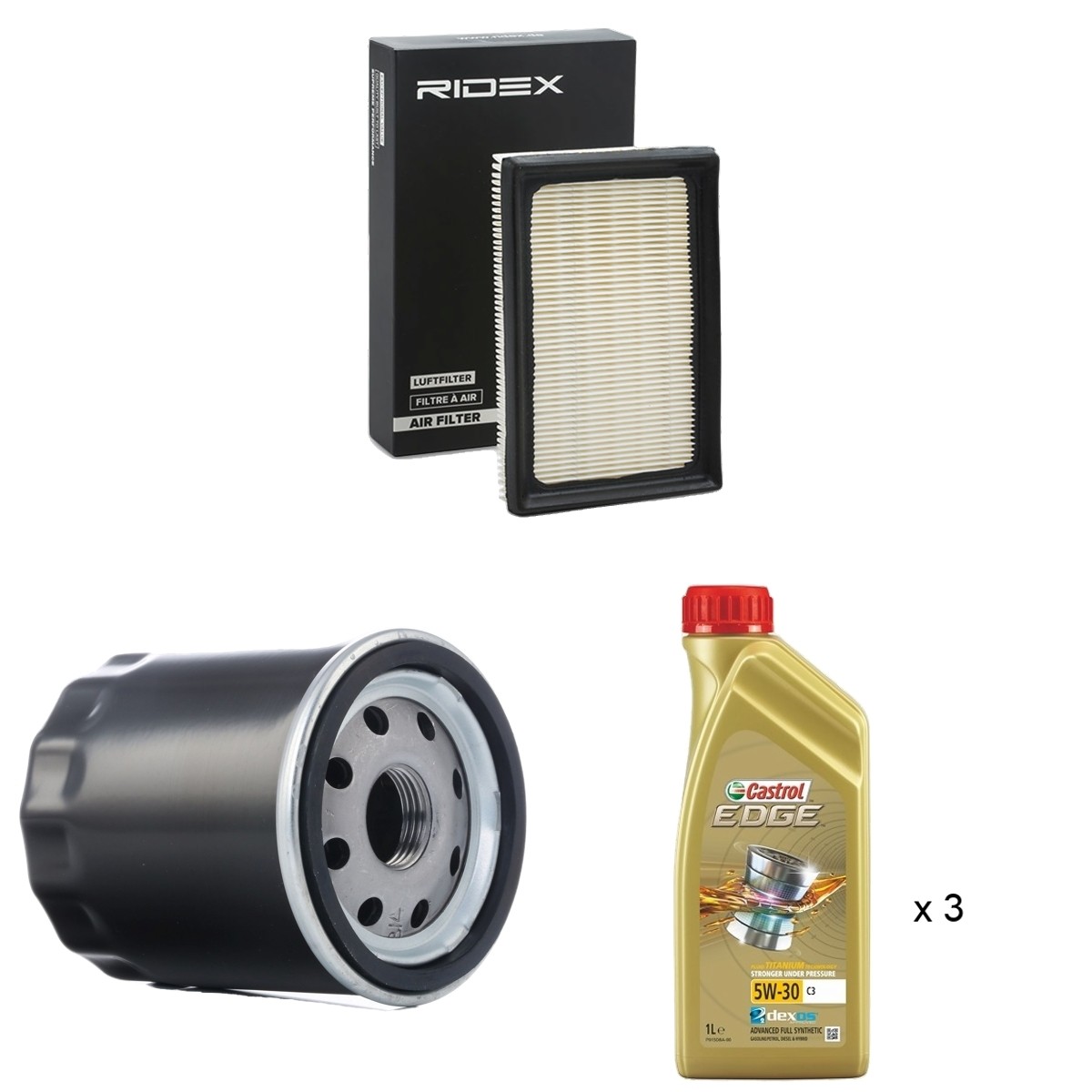 RIDEX 100374T0208 Filtrikomplekt koos mootoriõliga COROLLA 1.8 VVTi Hybrid (ZWE219) 140 HP Bensiin/elekter