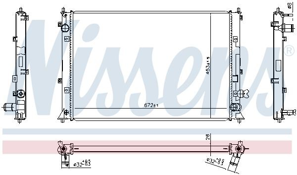 NISSENS Engine radiator Article number: 606297 cheaply