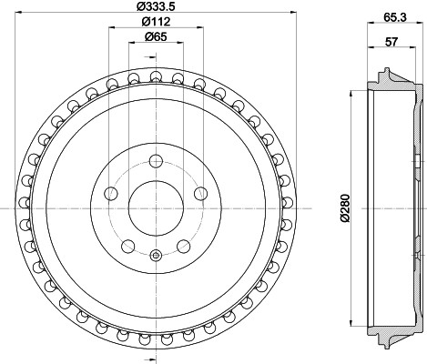 HELLA Brake drum Article number: 8DT 355 303-491 cheaply