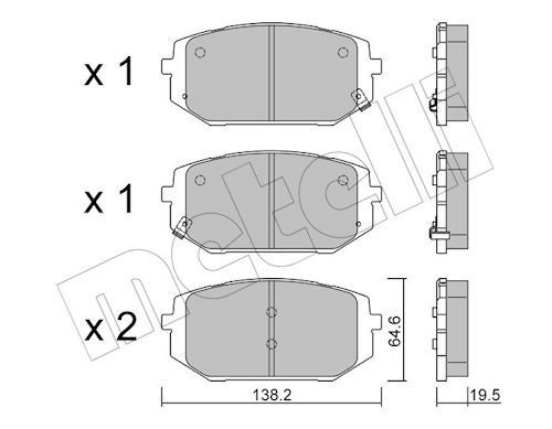 METELLI Brake pad set Article number: 22-1361-0 cheaply