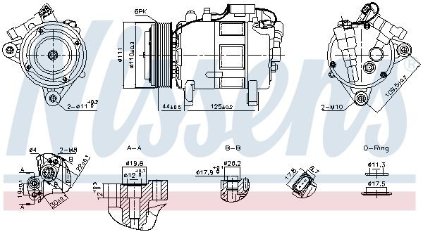 NISSENS Air conditioning compressor Article number: 891148 cheaply