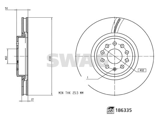 SWAG Brake disc Article number: 33 11 0360 cheaply