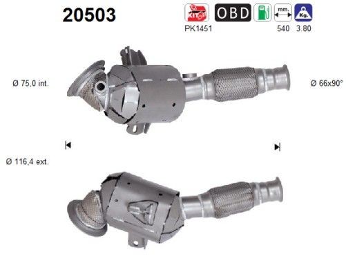 AS Catalytic converter Article number: 20503 cheaply