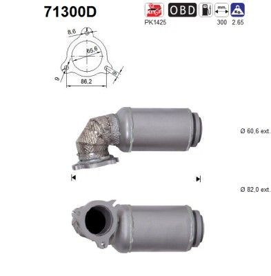 AS Catalytic converter Article number: 71300D cheaply