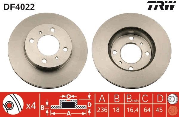 TRW Brake disc Article number: DF4022 cheaply
