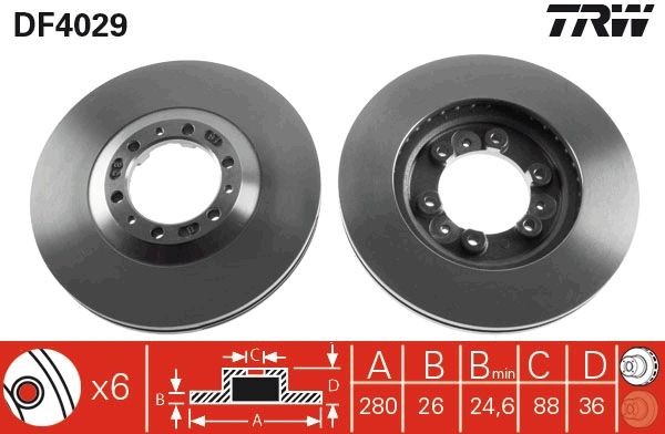 TRW Brake disc Article number: DF4029 cheaply