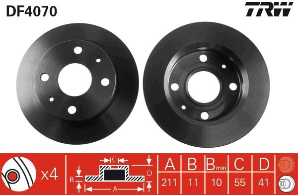 TRW Brake disc Article number: DF4070 cheaply
