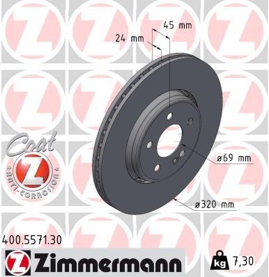ZIMMERMANN Brake disc Article number: 400.5571.30 cheaply