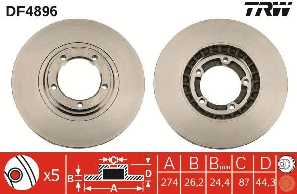 TRW Brake disc Article number: DF4896 cheaply