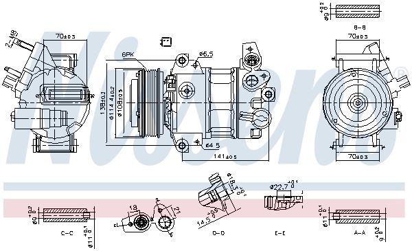 NISSENS Air conditioning compressor Article number: 890786 cheaply