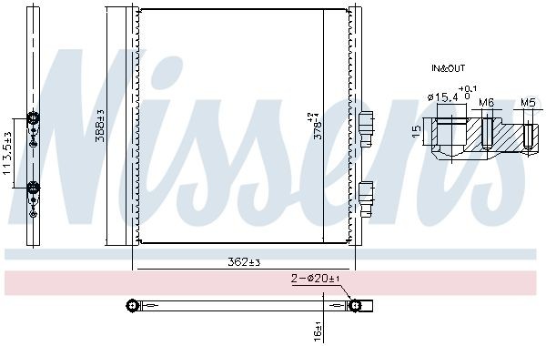 NISSENS Air conditioning condenser Article number: 941308 cheaply