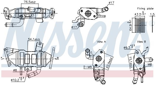 NISSENS EGR cooler Article number: 989488 cheaply