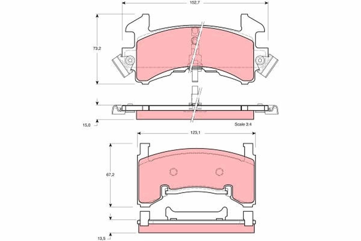 TRW Brake pad set Article number: GDB1272 cheaply