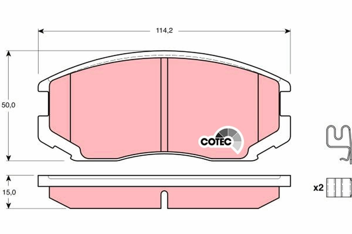 TRW Brake pad set Article number: GDB3214 cheaply