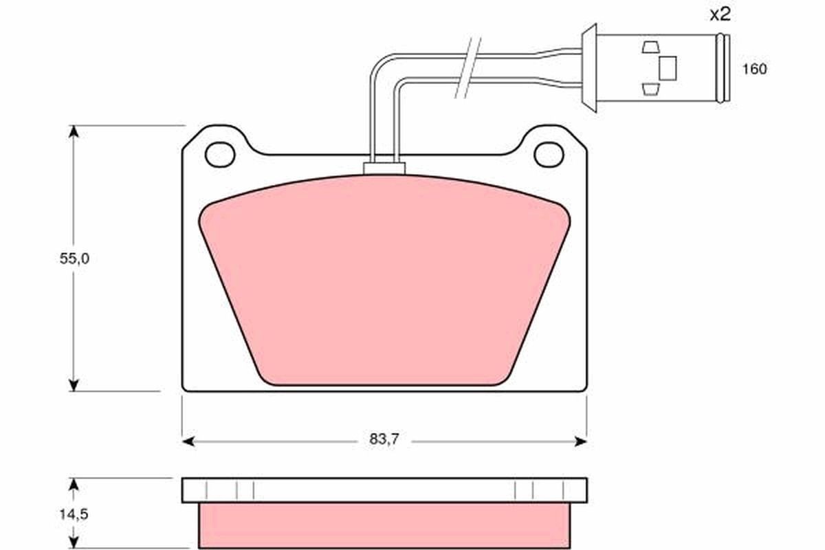 TRW Brake pad set Article number: GDB336 cheaply