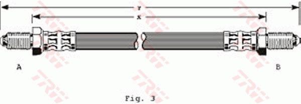 TRW Brake hose Article number: PHC164 cheaply