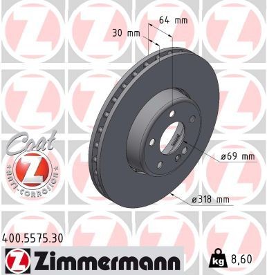 ZIMMERMANN Brake disc Article number: 400.5575.30 cheaply