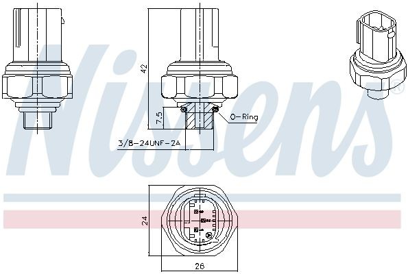 NISSENS Air conditioning pressure switch Article number: 301070 cheaply