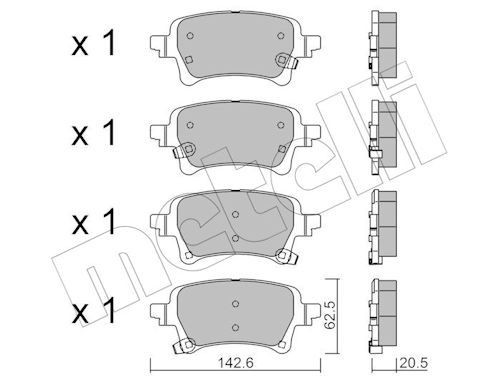METELLI Brake pad set Article number: 22-1376-0 cheaply