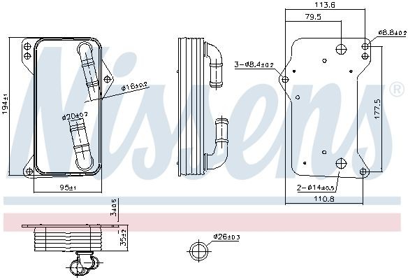 NISSENS Automatic transmission oil cooler Article number: 91505 cheaply