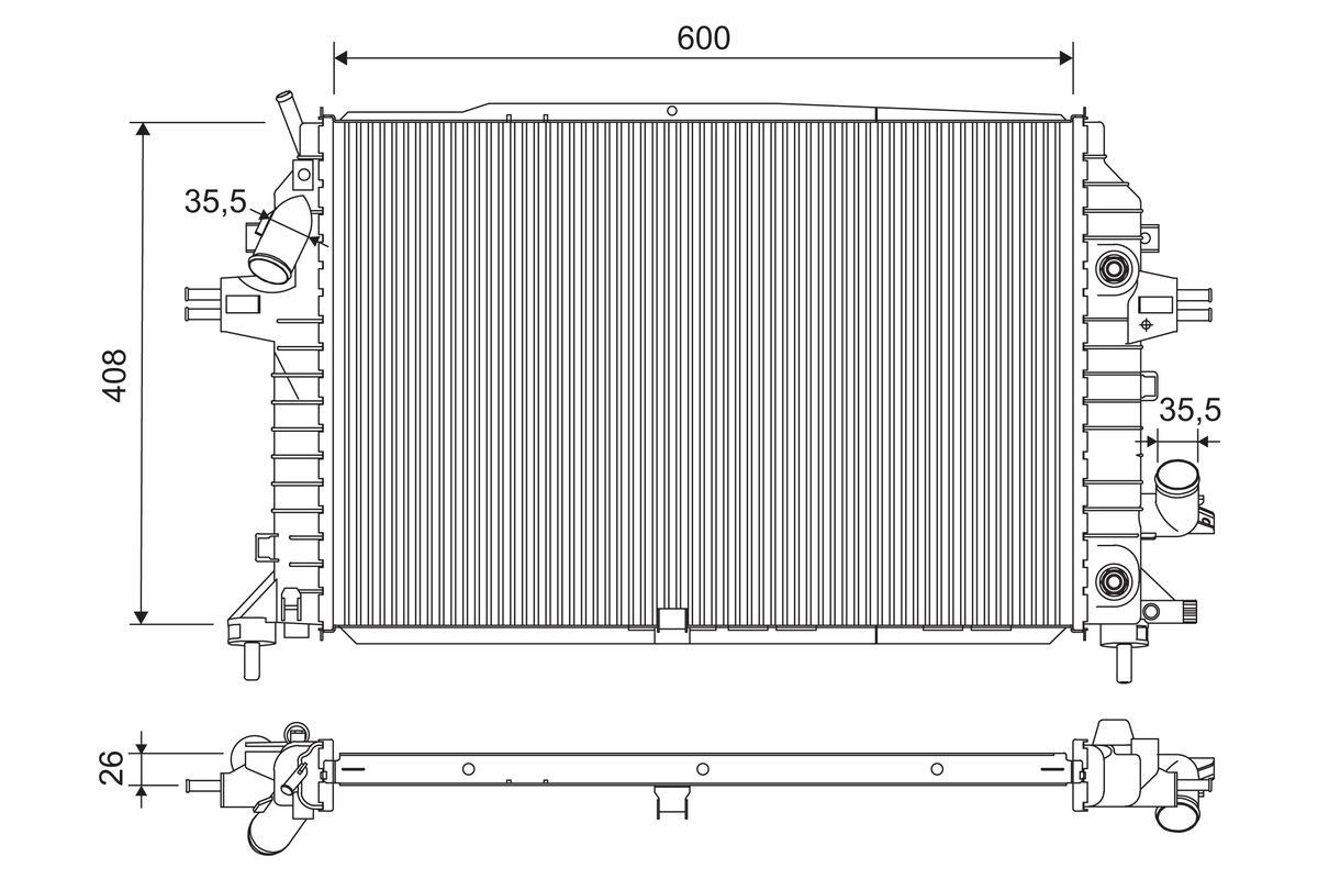 VALEO Engine radiator Article number: 701202 cheaply