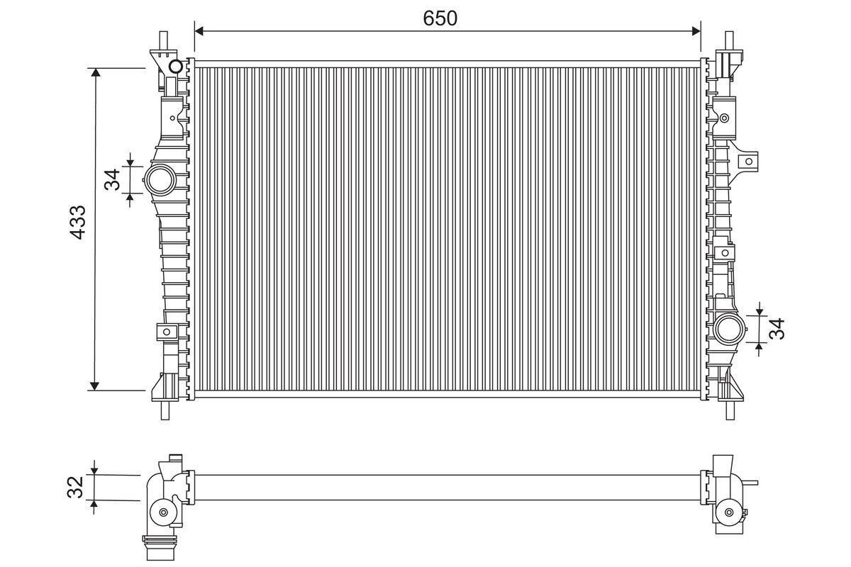 VALEO Engine radiator Article number: 701284 cheaply