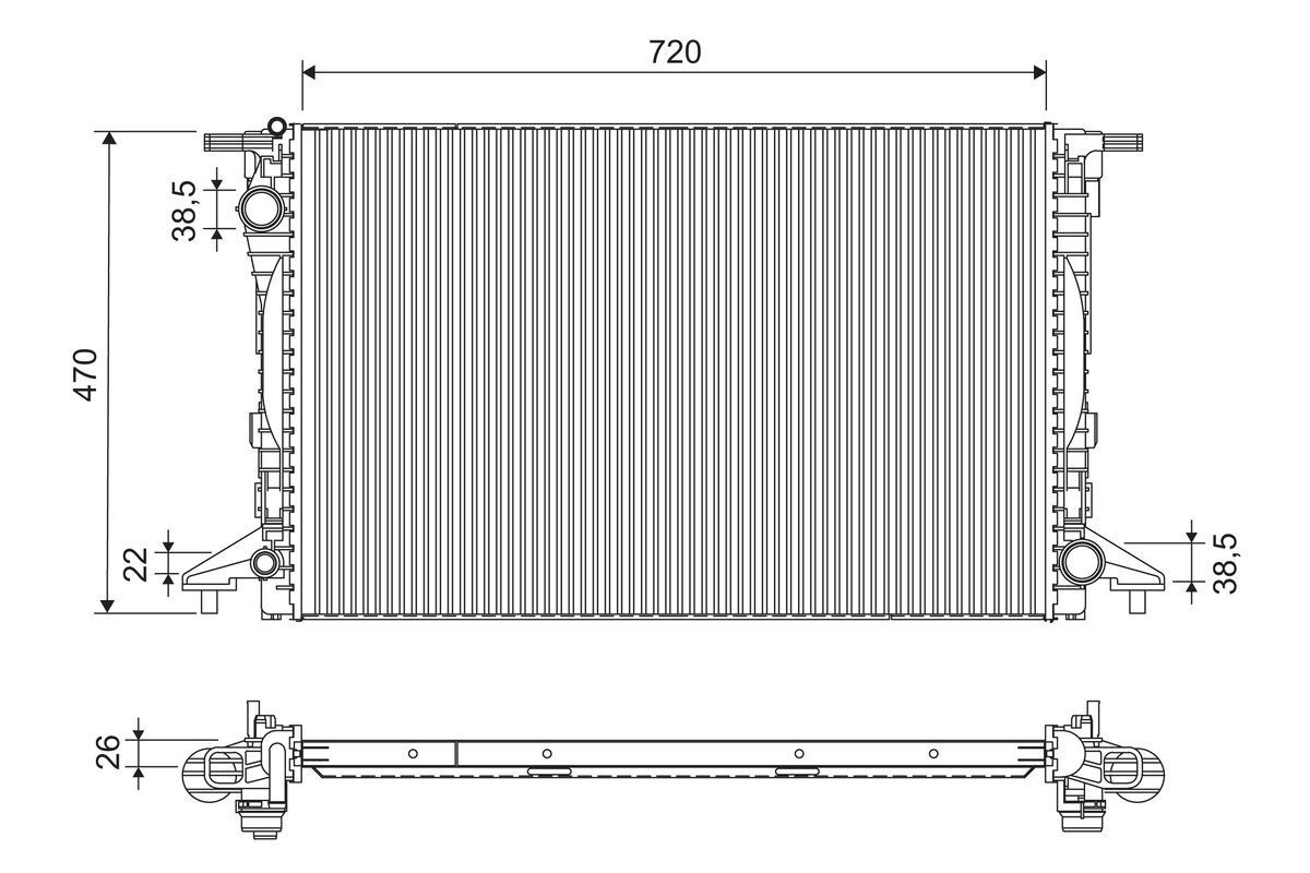 VALEO Engine radiator Article number: 701293 cheaply