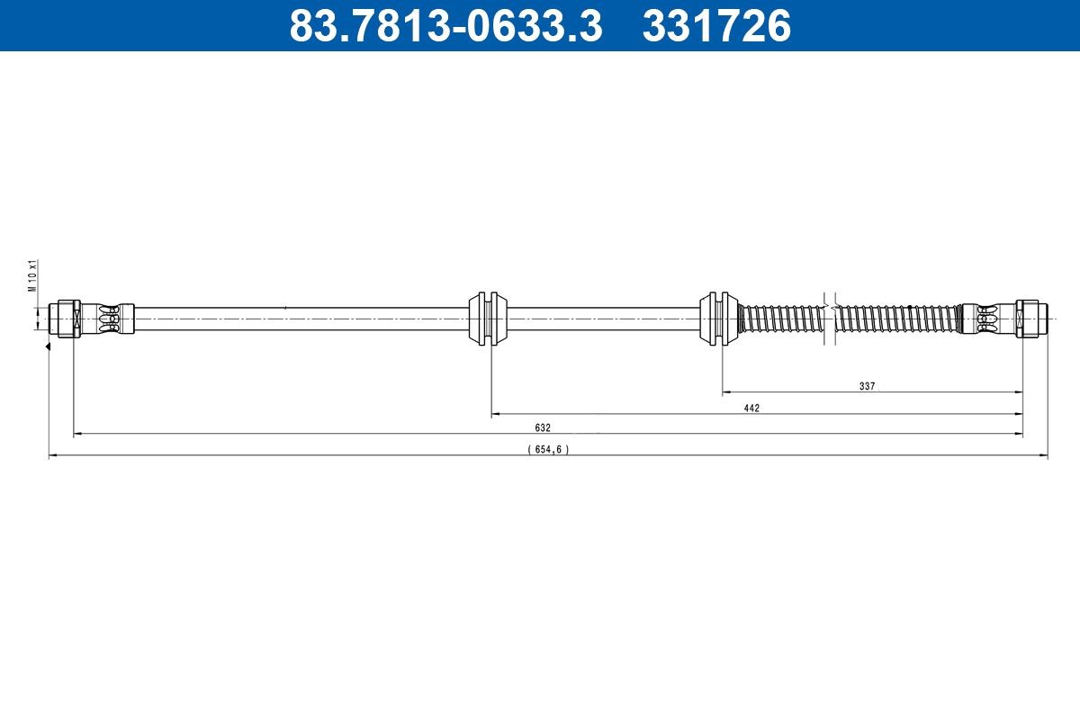 ATE Brake hose Article number: 83.7813-0633.3 cheaply
