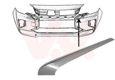 VAN WEZEL 3266581 Bumper moulding MIRAGE 1.0 71 PS Petrol