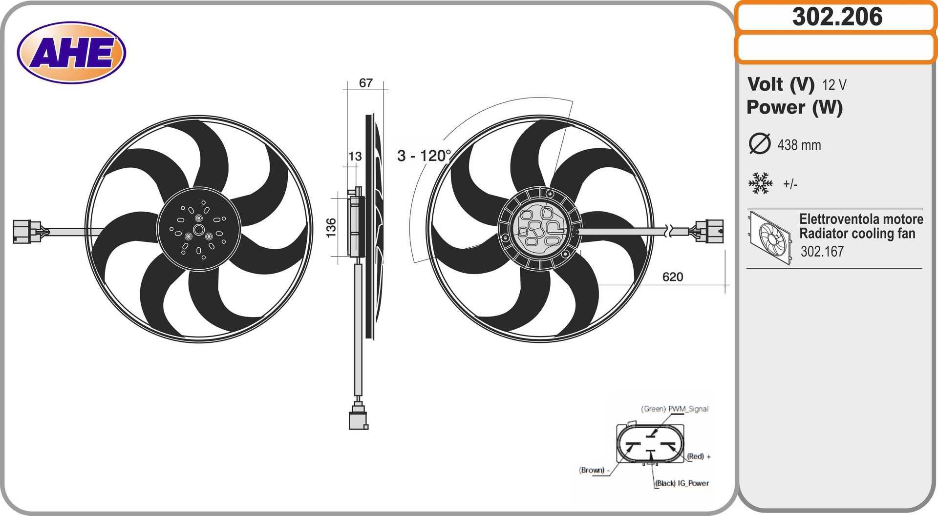 AHE Fan, radiator Article number: 302.206 cheaply