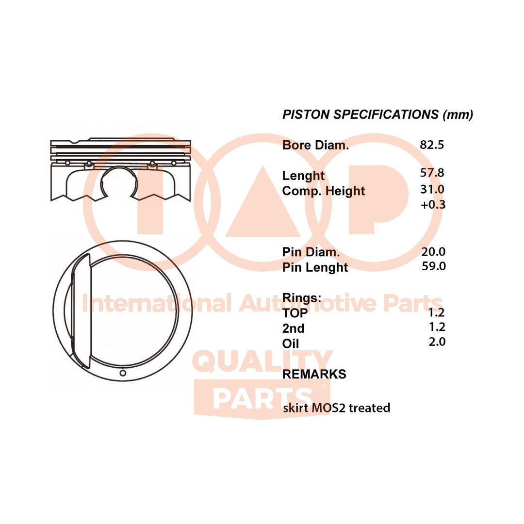 IAP QUALITY PARTS Kolvid Artikli number: 100-07075 soodsalt