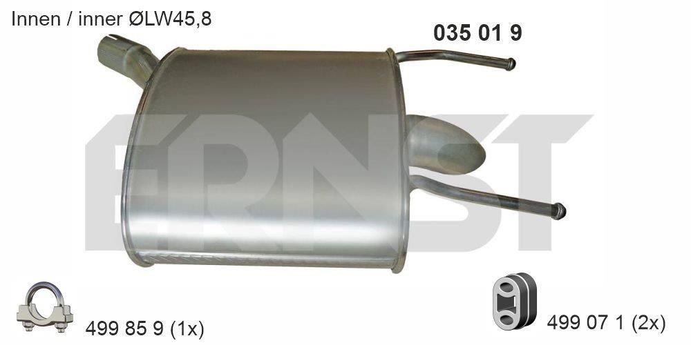 ERNST Rear silencer Article number: 035019 cheaply