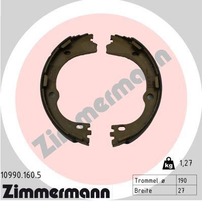 ZIMMERMANN Juego de zapatas de frenos Número de artículo: 10990.160.5 a buen precio