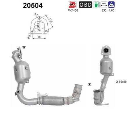AS Catalytic converter Article number: 20504 cheaply