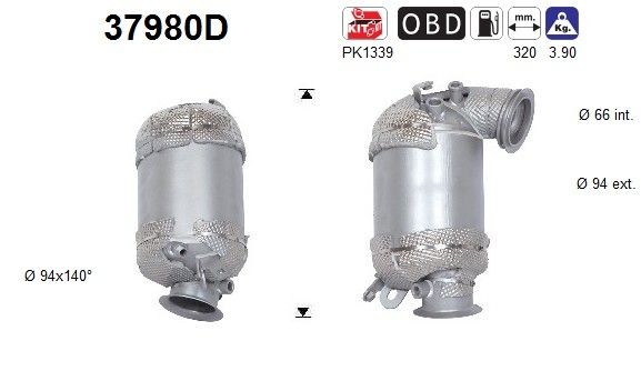 AS Catalytic converter Article number: 37980D cheaply