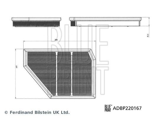BLUE PRINT Oro filtras prekės numeris: ADBP220167 nebrangu