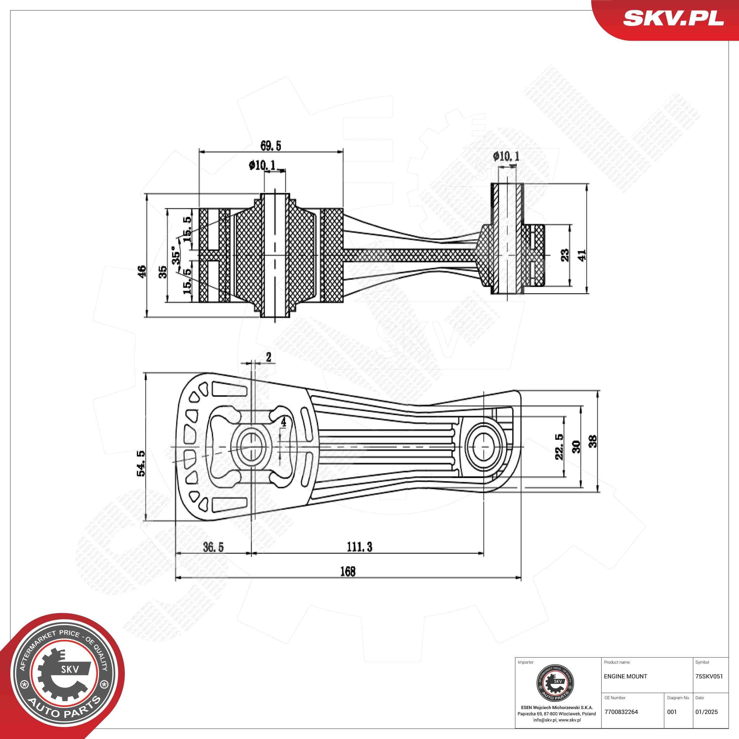 ESEN SKV Engine mount Article number: 75SKV051 cheaply