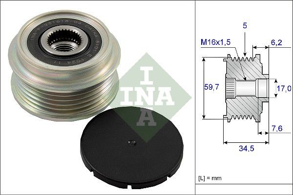 INA 530 0348 09 Pulley Set, timing belt 75 2.5 V6 177 PS Petrol 2006