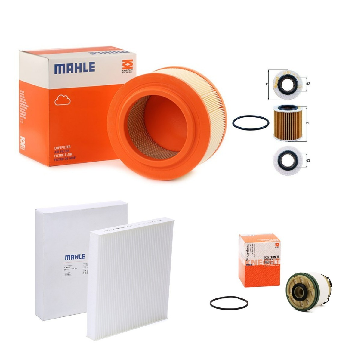 MAHLE ORIGINAL Filter kit Article number: MHL4055N0050 cheaply