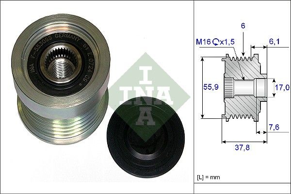 INA Alternator Freewheel Clutch Article number: 535 0072 10 cheaply