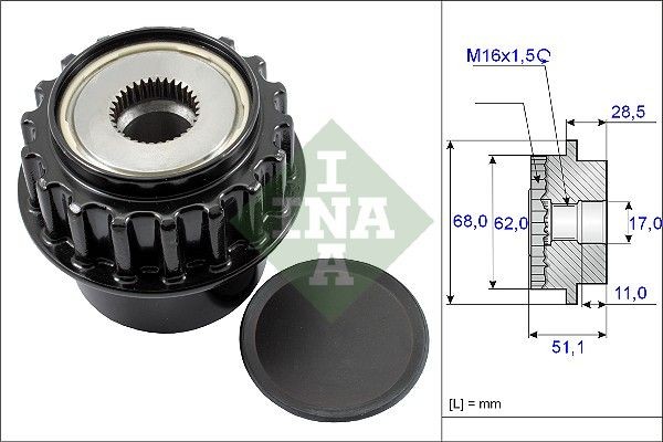 INA Alternator Freewheel Clutch Article number: 535 0175 10 cheaply